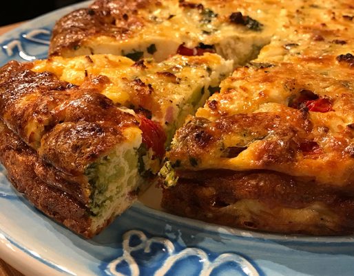 Frittata uit de oven met broccoli - ingesneden