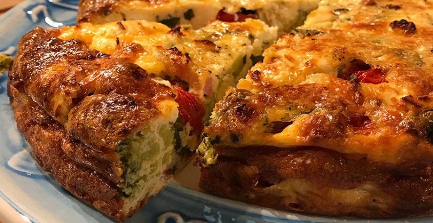 Frittata uit de oven met broccoli - ingesneden