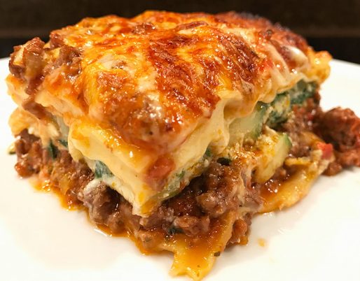 Lasagne met courgette, spinazie en pangafilet