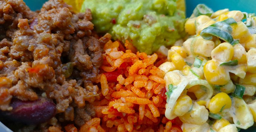 Bowl Mexicaanse rijst ingezoomd