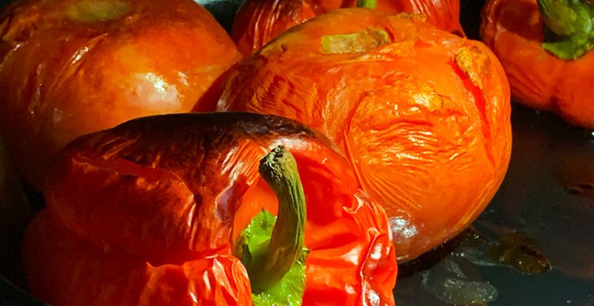 Geroosterde paprika en tomaat in de oven