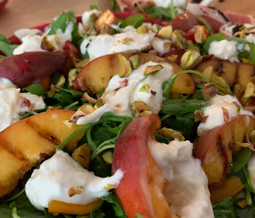 Salade burrata en nectarine