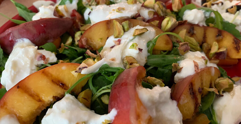 Salade burrata en nectarine