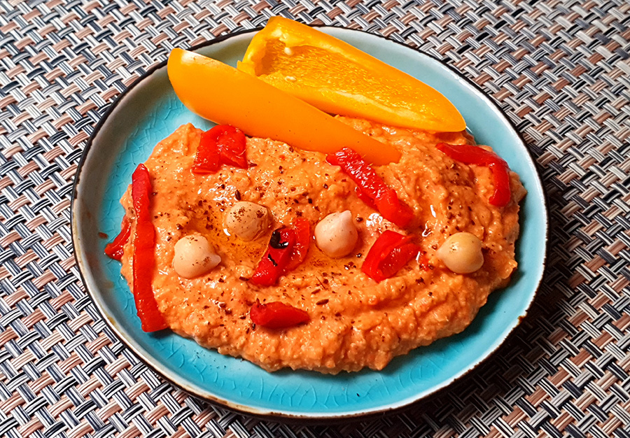 Hummus geroosterde paprika Chefkokkie.NL