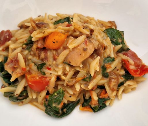 Italiaanse kipstoof met orzo