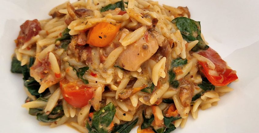 Italiaanse kipstoof met orzo