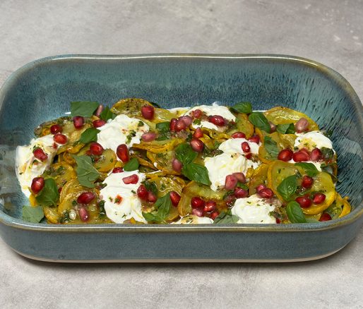 Gegrilde courgettesalade met stracciatella